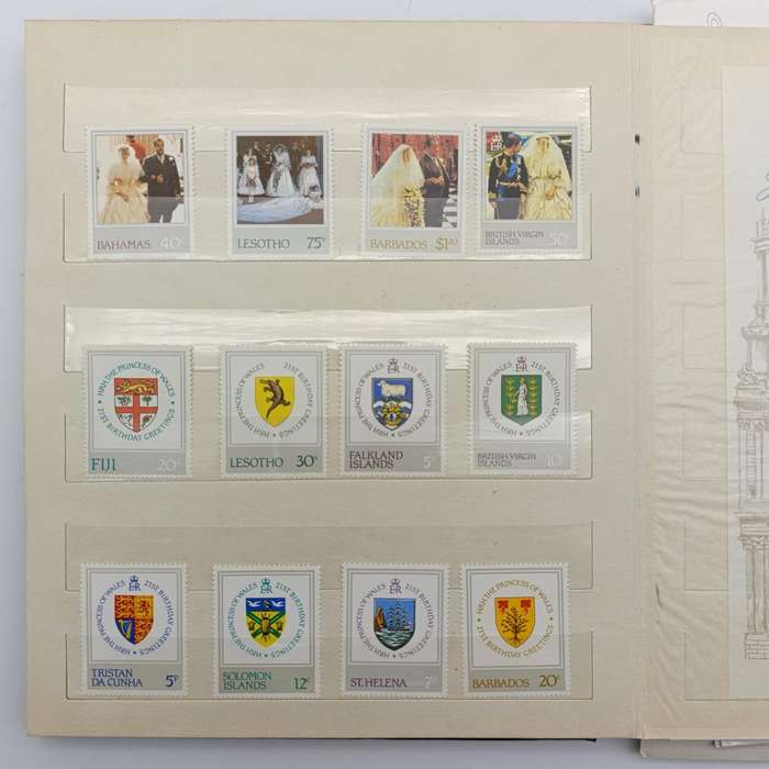 British Royalty collection of stamps and covers in album 125 mint stamps and 3 covers