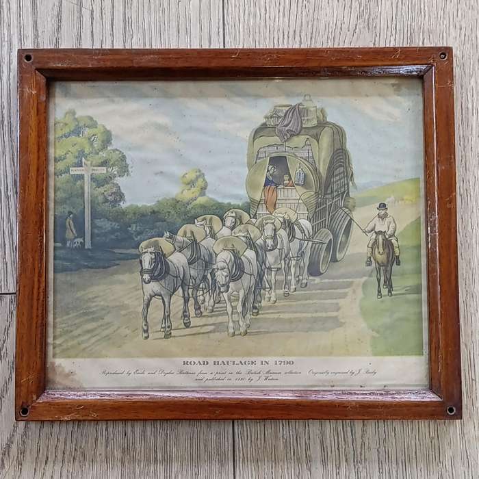 Road Haulage in 1790 print in frame