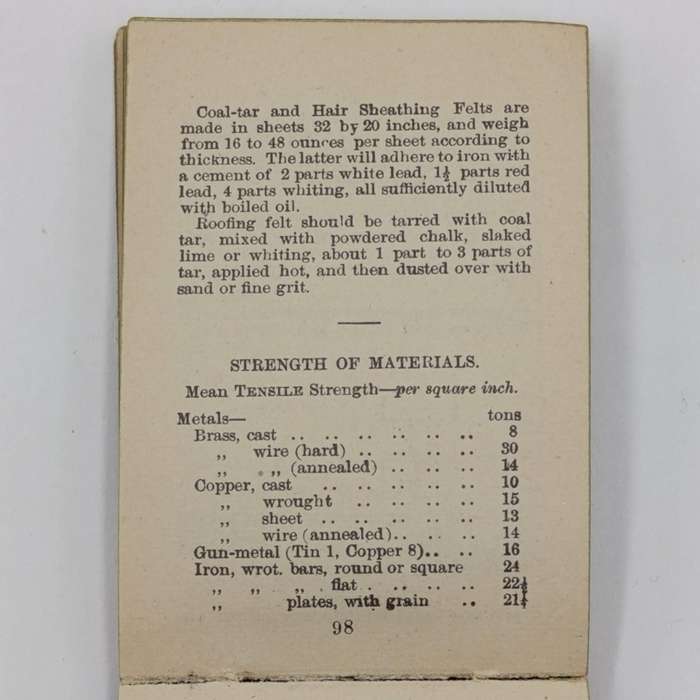 Vintage Spons Engineers Tables pocket booklet