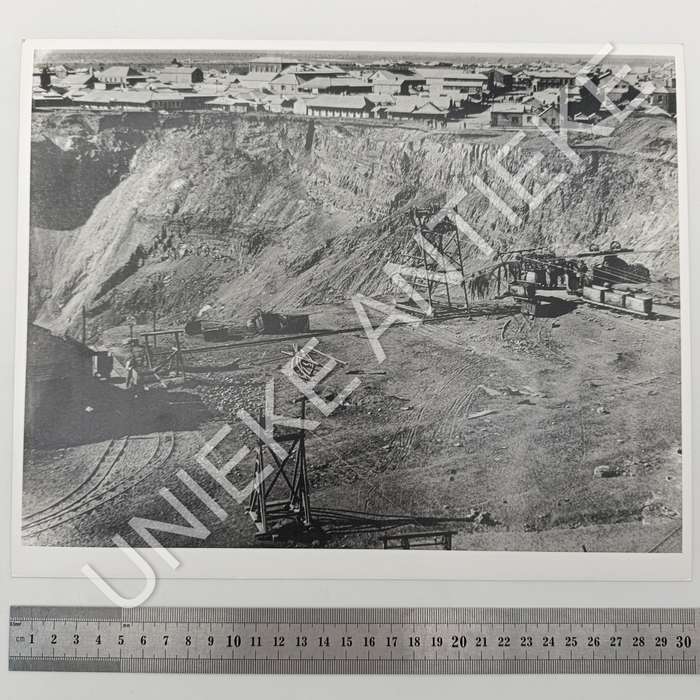 Antique photo reprint of mining at Kimberley Big hole