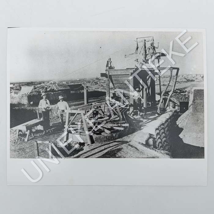 Antique photo reprint of Miners sorting and sieving gravel at Kimberley Diamond Mines - circa 1872