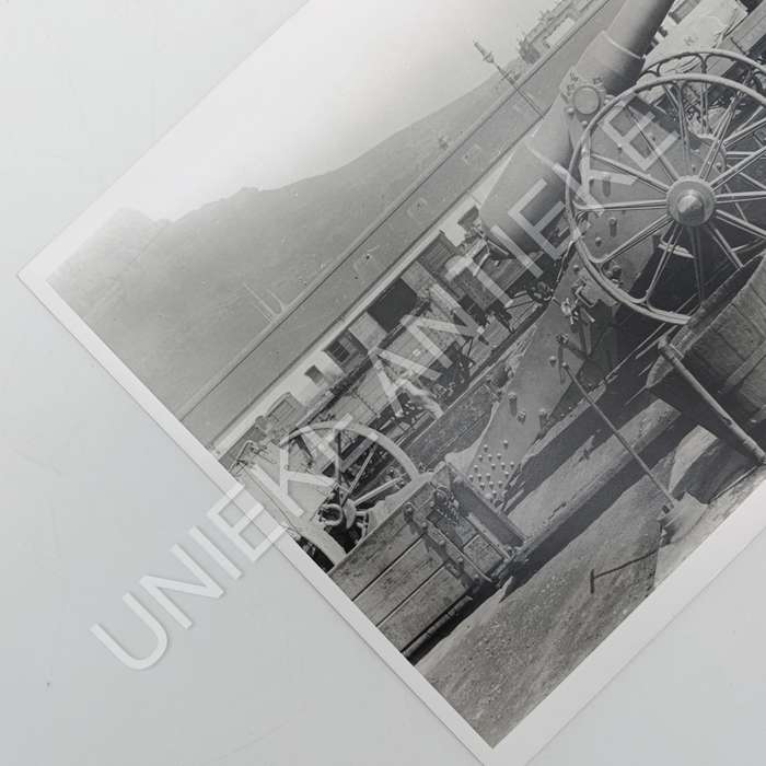 Antique photo reprint of Cannon transported by rail at Cape Town Railway yard