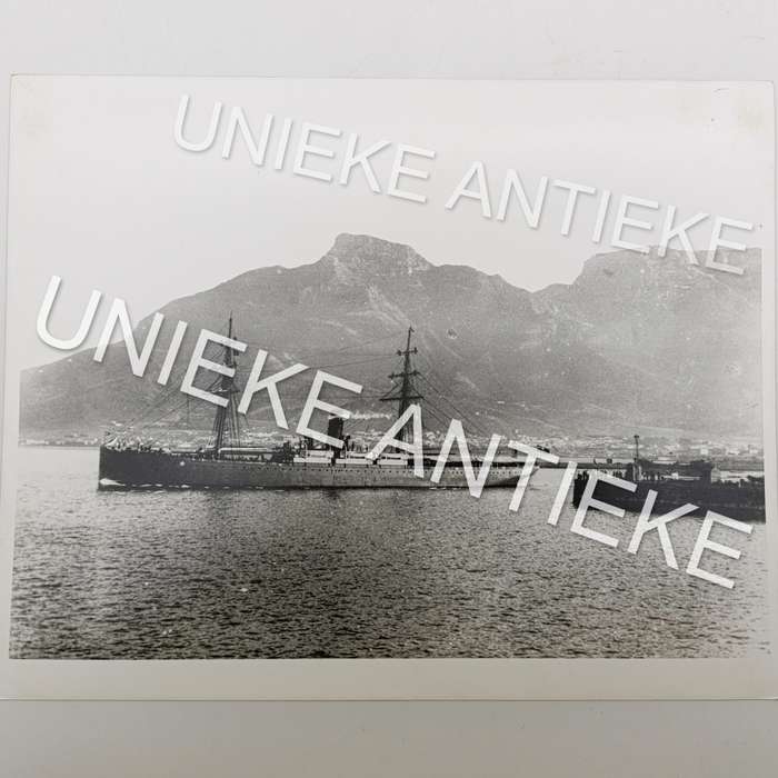 Antique photo reprint of SS Drummond Castle leaving Cape Town Harbour
