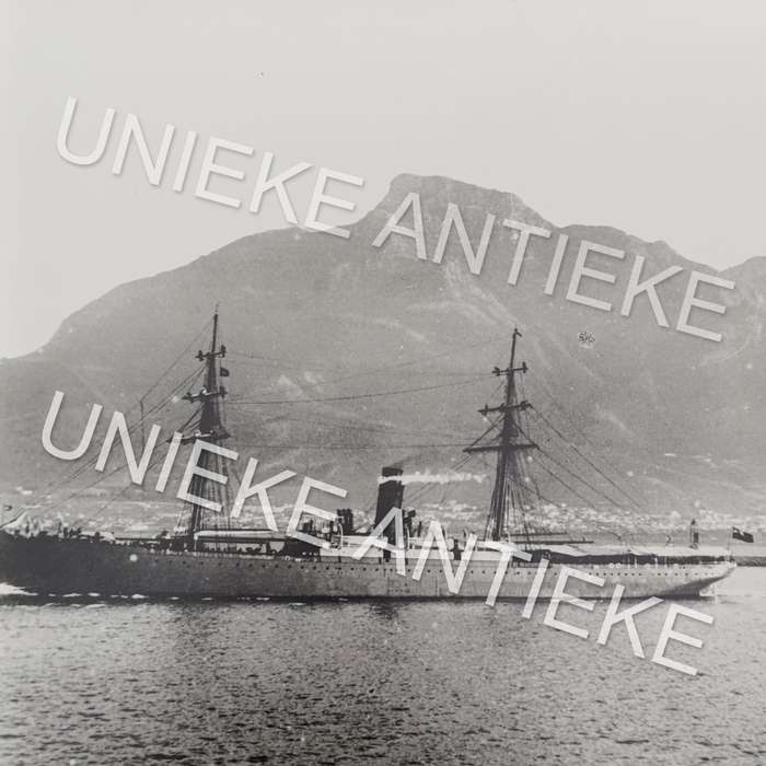 Antique photo reprint of SS Drummond Castle leaving Cape Town Harbour