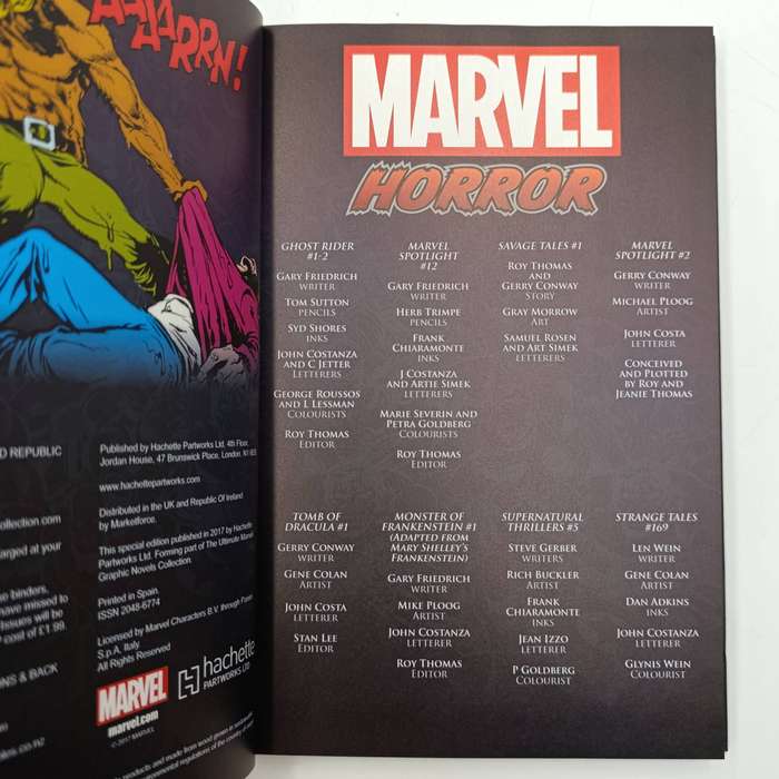 Marvel #21 Marvel Horror graphic novel