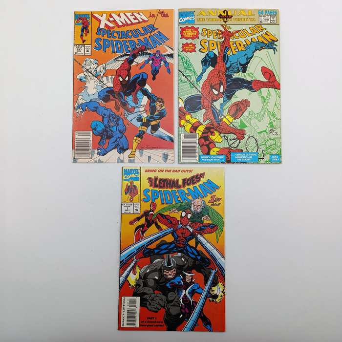 Lot of 3 vintage Spider-man comics - 1991 to 1993 issues