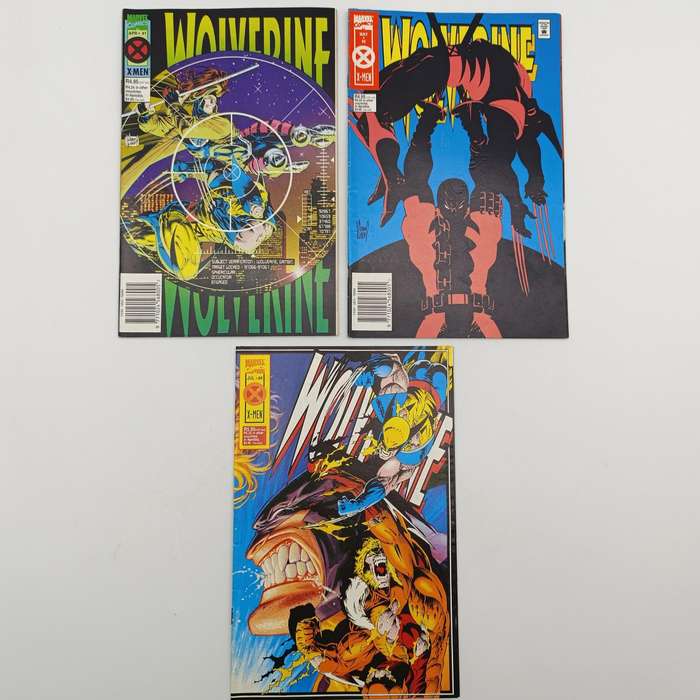 Lot of 3 vintage Marvel comics - 1995 South African issue: Wolverine 1,2 and 4