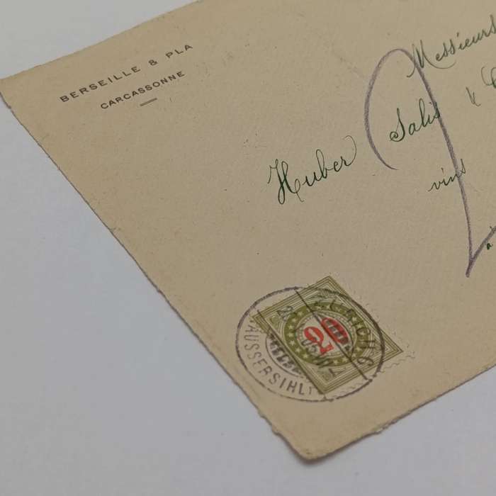 1905 letter from Gare de Carcasonne, France to Zurich, Swiss Canton with 15c French stamp cancelled