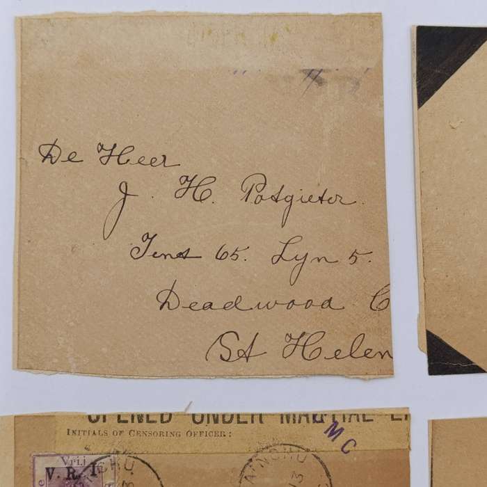 Lot of 4 Boer War POW damaged cover fronts Names of POW's mentioned