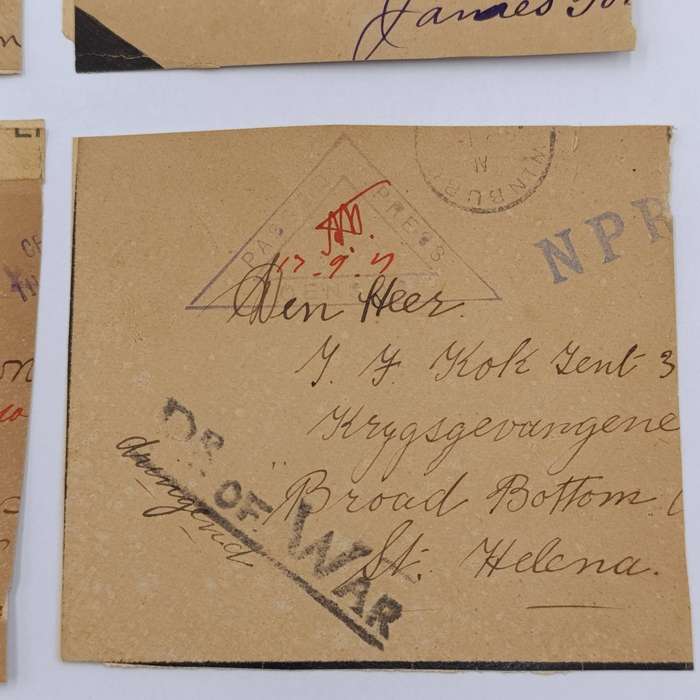 Lot of 4 Boer War POW damaged cover fronts Names of POW's mentioned