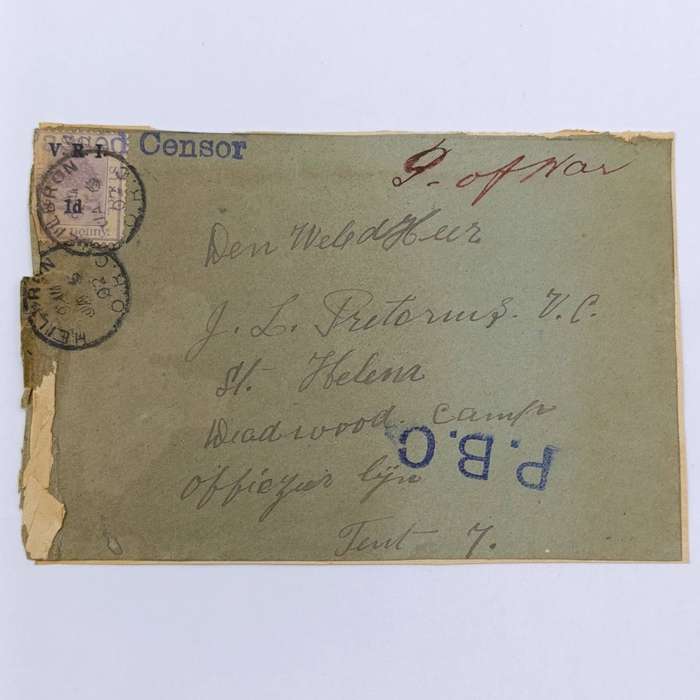Boer War POW cover fronts stuck back to back