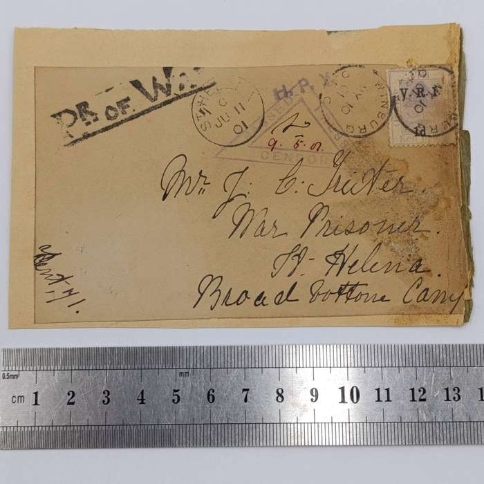 Boer War POW cover fronts stuck back to back