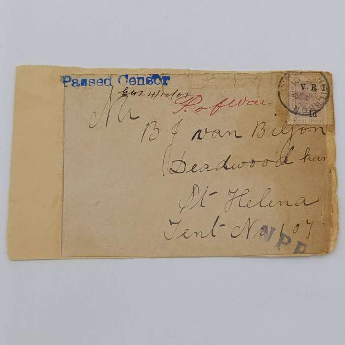 Pair of Boer War POW Cover fronts stuck back to back