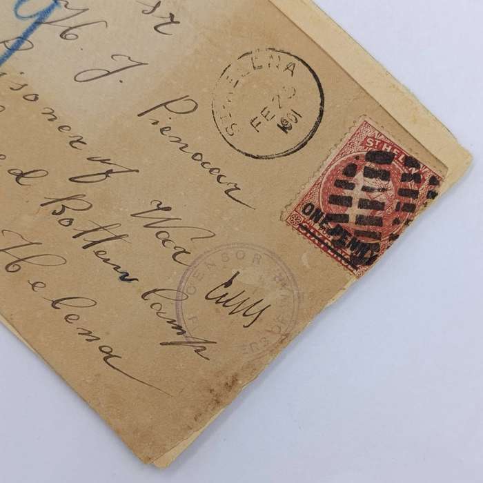 Ceylon Diyatalawa Card with Elephant Dec 1900 stuck back to back