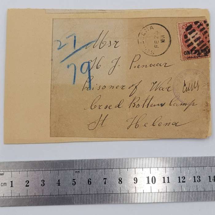 Ceylon Diyatalawa Card with Elephant Dec 1900 stuck back to back