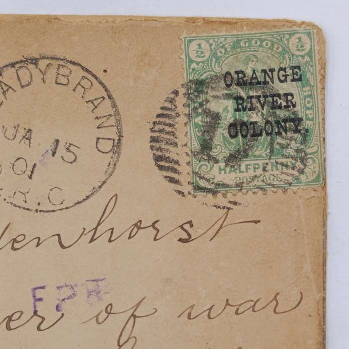 Boer War Cover Front Ladybrand to CJ Badenhorst - POW - Deadwood Camp St Helena February 1901