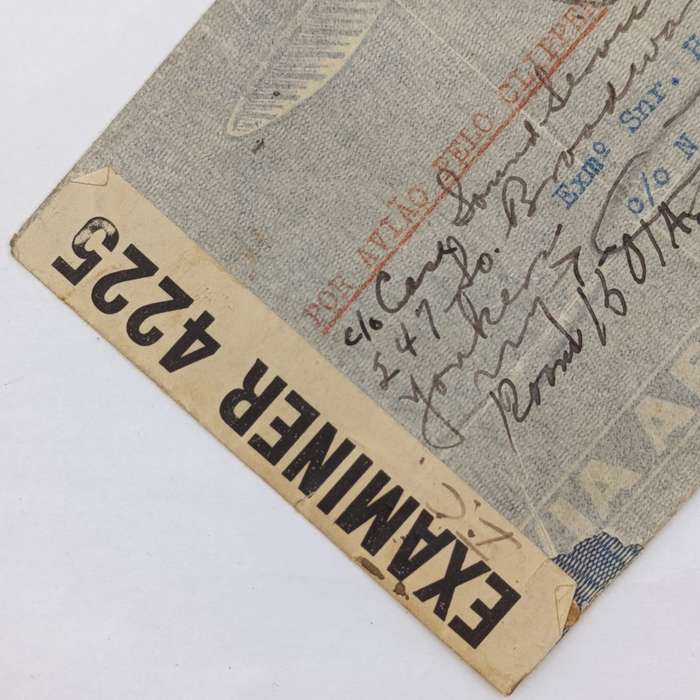 WW2 Postal cover from Lisbon Portugal to Conneticut USA, Twice rerouted to New York Addresses