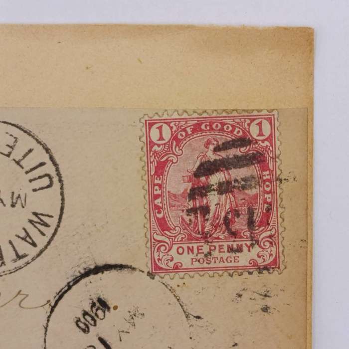 Boer War POW Fronts stuck back to back - one side Secretary of General Cronje, Deadwood Camp