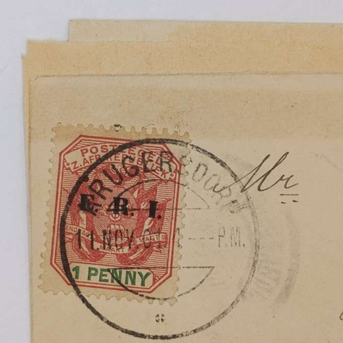 Boer War POW Front posted 1901 Krugersdorp ZAR to NJ Grobler Deadwood Camp, St Helena - at the back