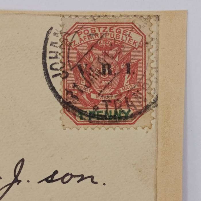 Pair of Boer War POW Fronts stuck back to back one side Johannesburg, ZAR to HL Potgieter St Helena