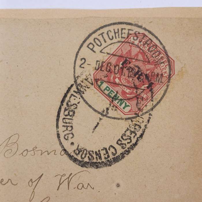 Pair of Boer War POW Fronts stuck back to back one side Johannesburg, ZAR to HL Potgieter St Helena