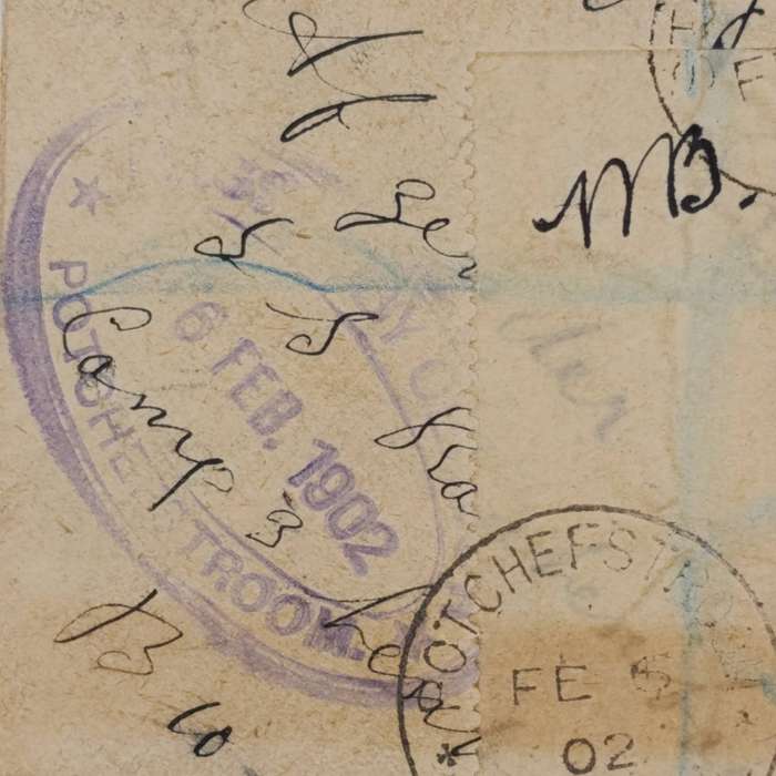 Boer War POW Front registered from Potchefstroom ZAR to CJ Rautenbach Deadwood camp St Helena 1902 p