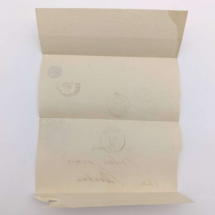 Postal History 1874 wrapper with French 25c stamp to Coulain, Ivory - received date at back is 1864