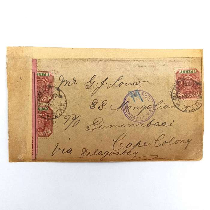 Pair of POW fronts posted back to back Klerksdorp to St Helena addressed to Magiel A van Wyk