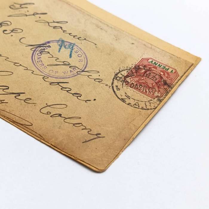 Pair of POW fronts posted back to back Klerksdorp to St Helena addressed to Magiel A van Wyk