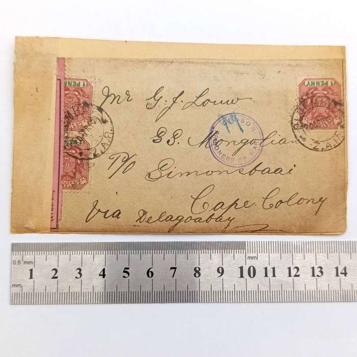 Pair of POW fronts posted back to back Klerksdorp to St Helena addressed to Magiel A van Wyk