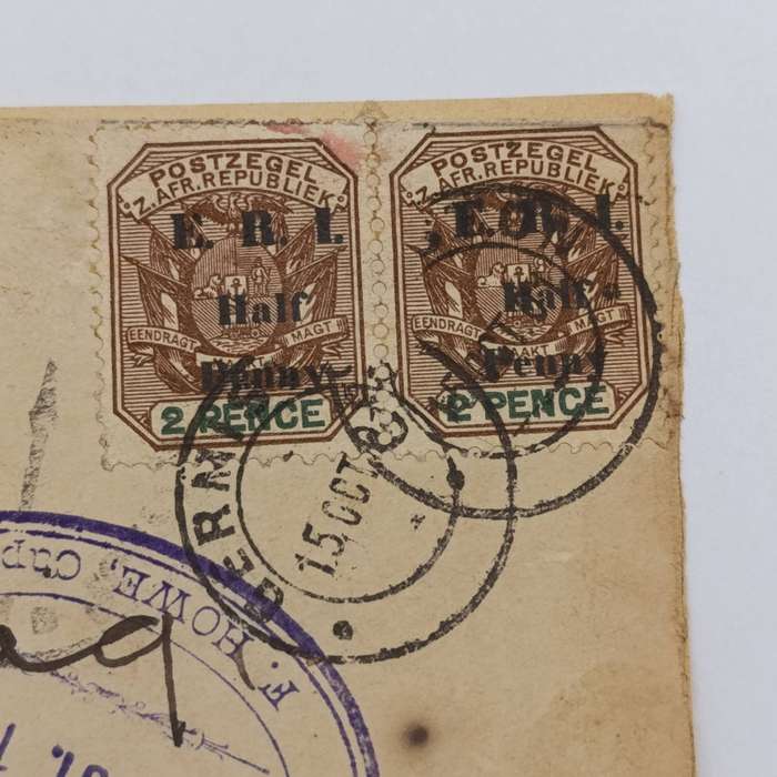 Lot of 3 Boer War POW Fronts stuck back to back and adressed to POW'S of Deadwood camp, St Helena