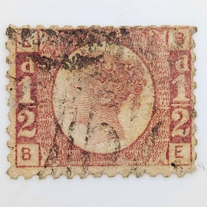 Great Britain SG 48 half penny stamps - lot of 3  Plate 5 Plate 8 Plate 14