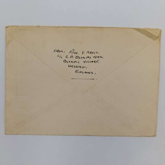 Olympic cover Finland to South Africa - posted 1-8-52 from Helsinki to Port Elizabeth Airmail