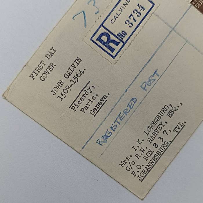 Interesting John Calvin cover posted from Calvinia registered to Johannesburg - First day useage