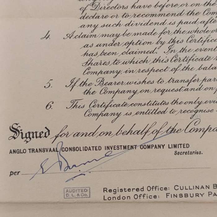 Share certificate for West Spaarwater Ltd as well as Allotment certificate August 1935