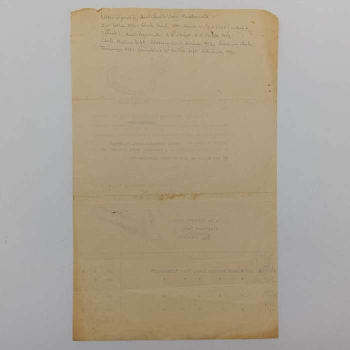 1917 BSA Company civil commissioner payment reminder signed by A.V. MacDonald