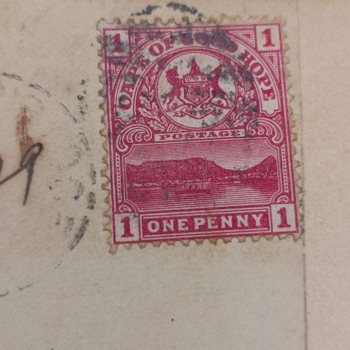 Pair of Boer War POW fronts stuck back to back - one side to Rev. AF Louw, Broadbottom Camp