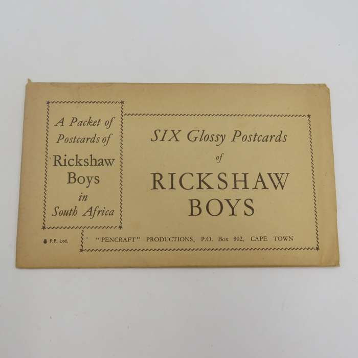 Packet of 6 vintage Rickshaw Boys postcards in original packaging