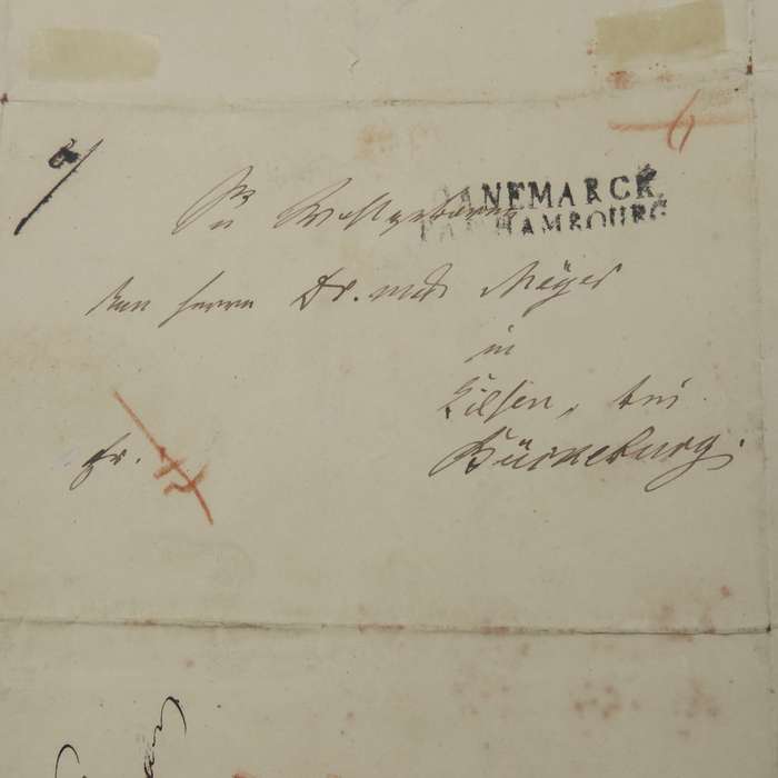 1841 Early Letter from Cuxhaven (Lower Saxony) to Bürneburg forwarded via Hamburg