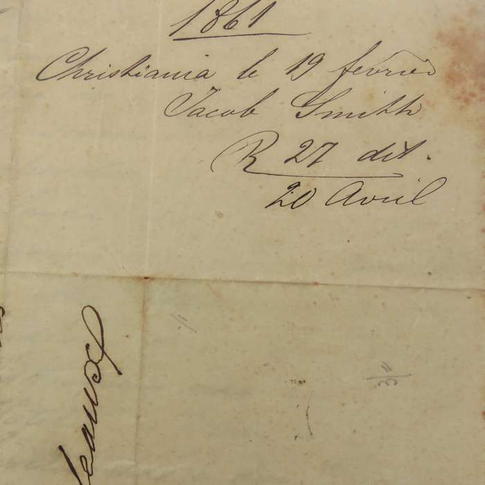 1861 Early letter from Christiania (Norway) to Bordeaux forwarded through Hamburg