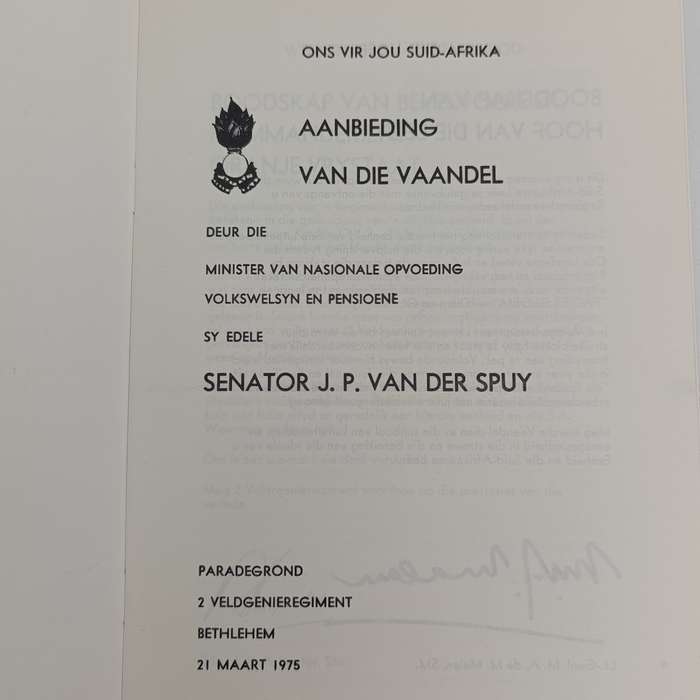 SADF 2 Field Engineer regiment 1975 booklet