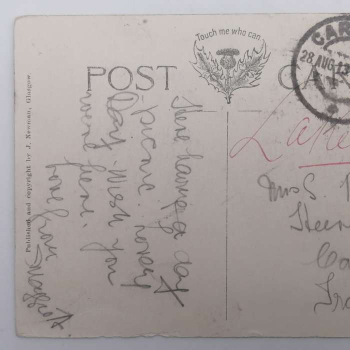 Post card sent from Lake Chrissie, South Africa to Carolina, Transvaal with British One Penny Stamp