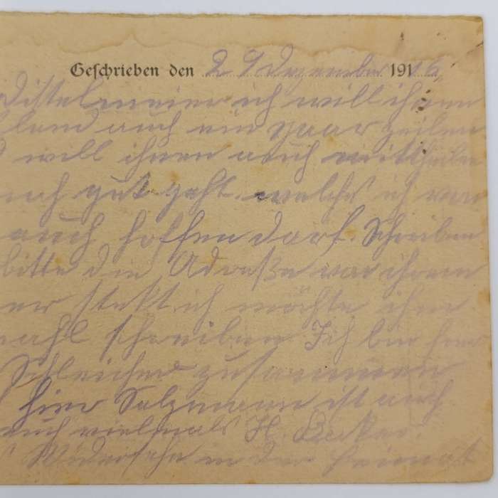 WW1 Feldpostkarte 103 Inf Division 1st Batallion 4th Company 30 December 1916