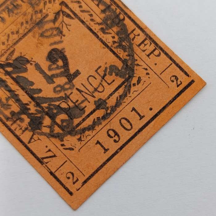 1901 ZAR Pietersburg type 2 used 2 Pence stamp - used at Pietersburg 8 April 1901 - SACC 8 - on card