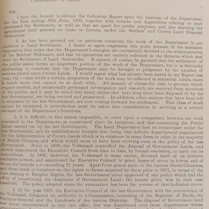 Transvaal 1907 Annual Report - commissioner of Lands' Department Many maps and diagrams included