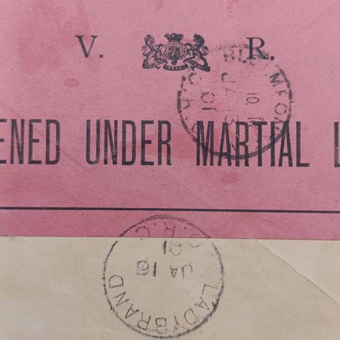 Boer War  Censored letter Ceylon to Ladybrand, ORC South Africa sent by POW JJ Bosman to Maggie de V