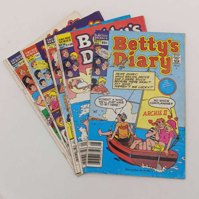 Lot of 5 Vintage Betty's Diary comics - Archie - series