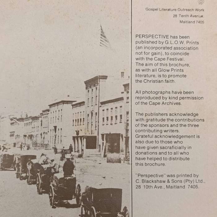Perspective - book with pictures of Early Cape Town
