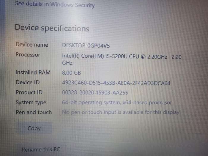 Dell Laptop i5-5200U  8GB RAM  240GB SSD  Win 10 Pro