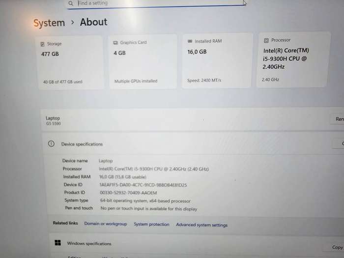 Dell G5 15 Gaming Laptop  i5 9th Gen | GTX 1650 | 16GB RAM | 512GB NVMe
